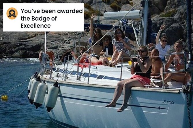 Sailing cruise around the coast of Crete with sea and sky views